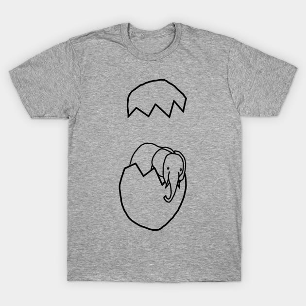 Cute Elephant Popping Out of Easter Egg Outline T-Shirt by ellenhenryart